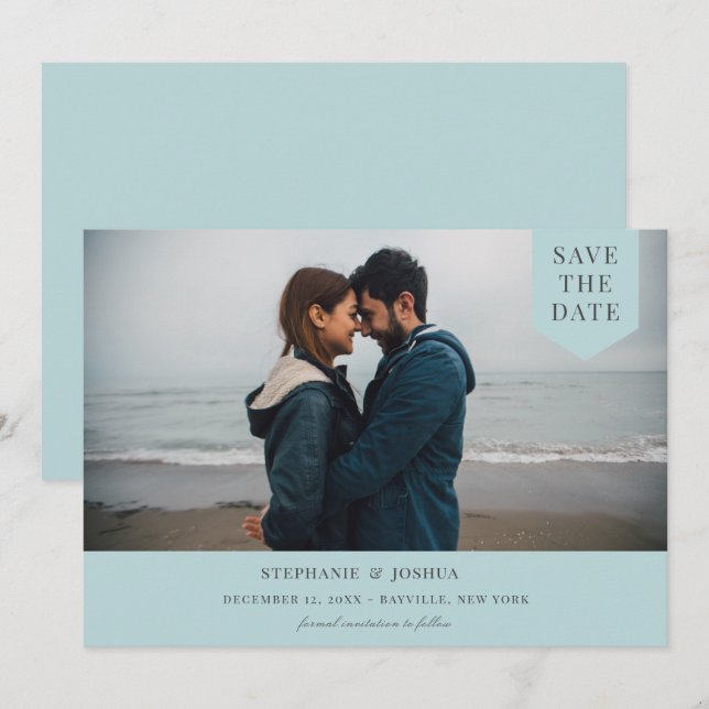 Simple Tag Photo Save The Date (Front/Back)