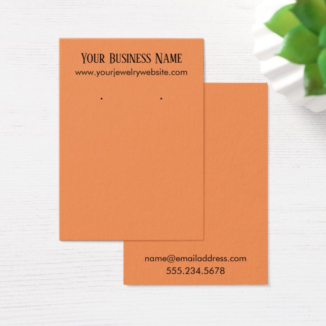 Simple Tangerine Earring Holder Display Cards (Desk)