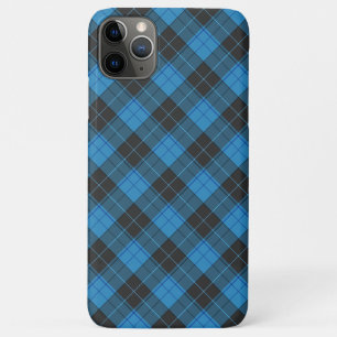 Simple tartan pattern in dark blue diagonal Uncomm iPhone 11 Pro Max Case