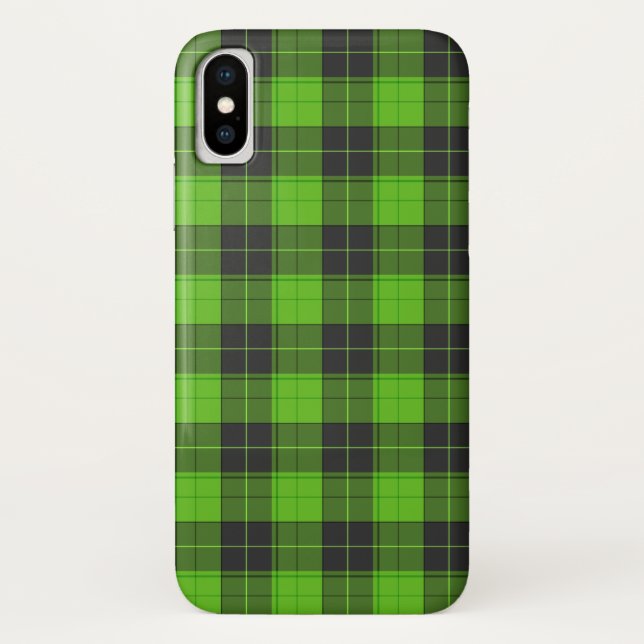 Simple tartan pattern in dark green Case-Mate iPhone case (Back)