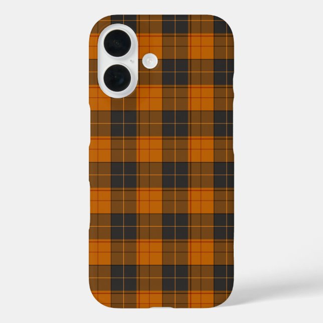 Simple tartan pattern in dark orange Case-Mate iPhone case (Back)