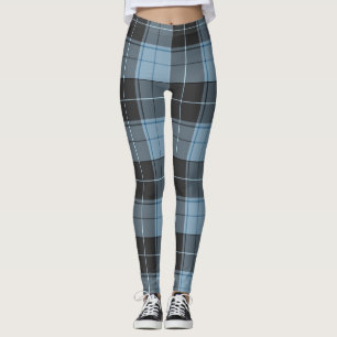 Simple tartan pattern in light blue leggings