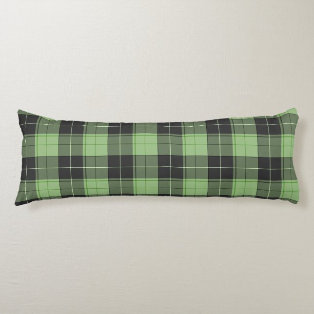 Simple tartan pattern in Light green Body Cushion (Front)