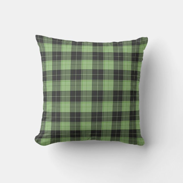 Simple tartan pattern in Light green Cushion (Front)