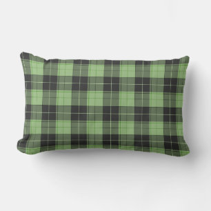 Simple tartan pattern in Light green Lumbar Cushion