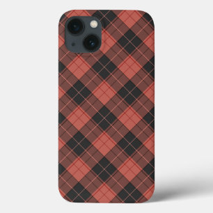Simple tartan pattern in red iPhone 13 case