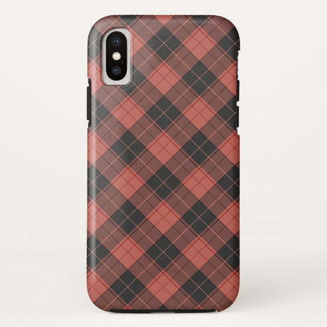 Simple tartan pattern in red Case-Mate iPhone case (Back)