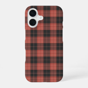 Simple tartan pattern in red iPhone 16 case