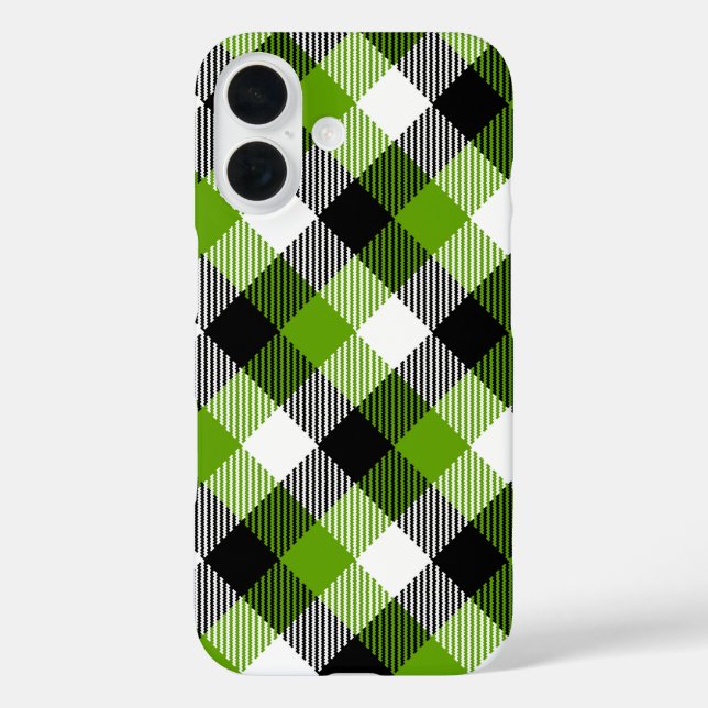 Simple Tartan Plaids Neon Green  Case-Mate iPhone Case (Back)