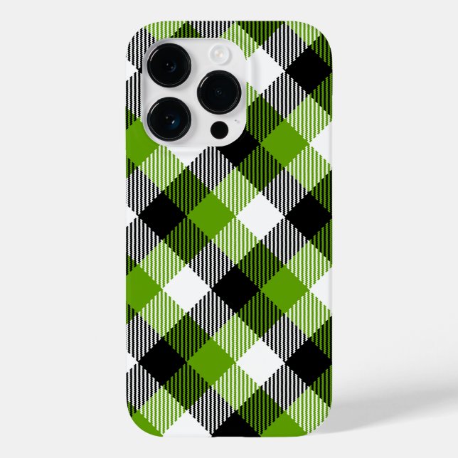Simple Tartan Plaids Neon Green  Case-Mate iPhone Case (Back)