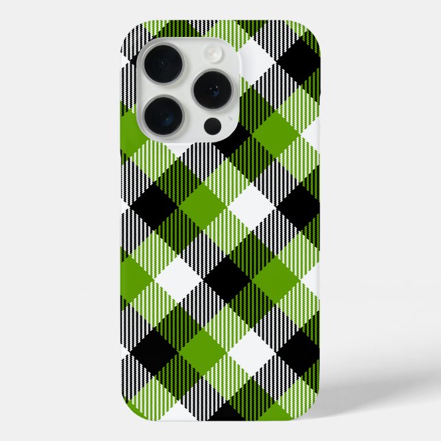 Simple Tartan Plaids Neon Green  Case-Mate iPhone Case (Back)