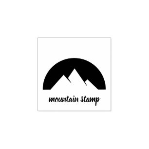 Simple Tattoo Sun Mountain Rubber Stamp