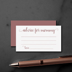 Simple Taupe Advice Desert Rose Shower Keepsake Enclosure Card