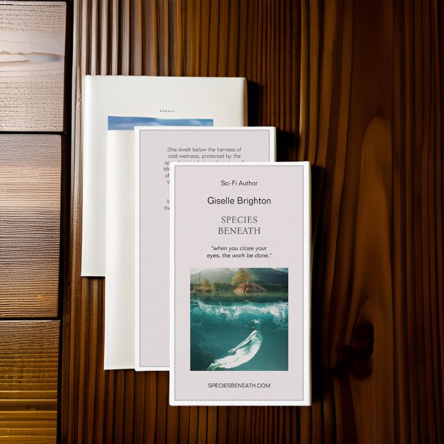 Simple Taupe Author Promotional Business Card (Creator Uploaded)