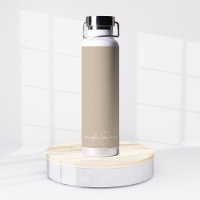 Simple Taupe Minimalist Two Monogram Name