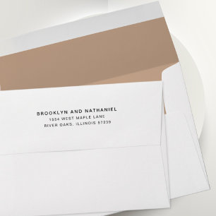 Simple Taupe Return Address Lined Envelope