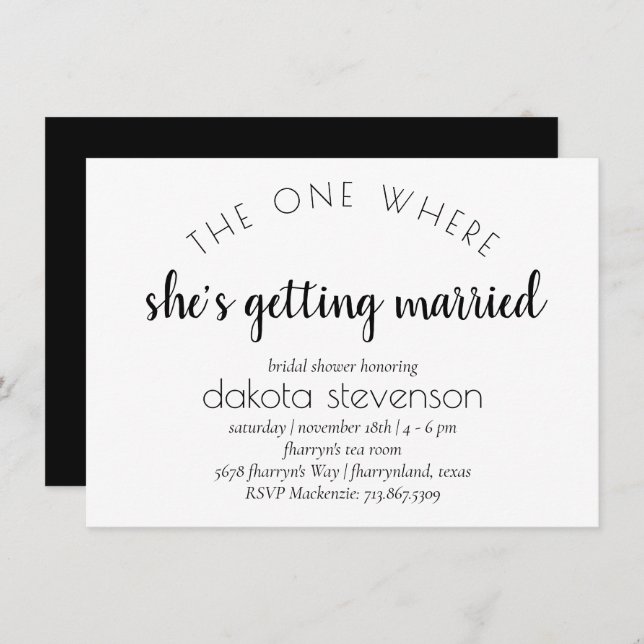 Simple Taupe Script | One Where She Gets Married Announcement (Front/Back)