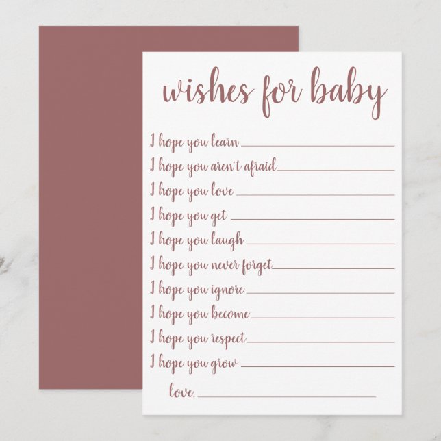 Simple Taupe Wishes | Desert Rose Keepsake Card (Front/Back)