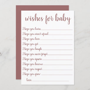 Simple Taupe Wishes Desert Rose Keepsake Card