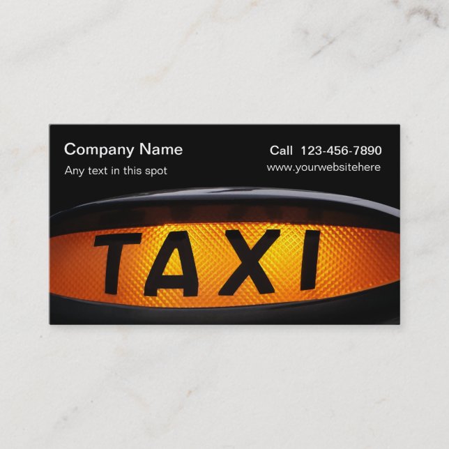 Simple Taxi Business Cards (Front)