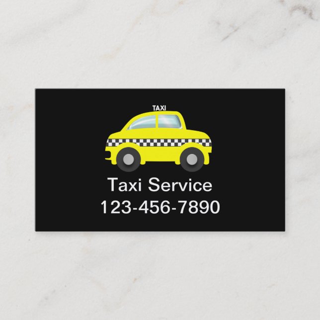 Simple Taxi Business Cards (Front)