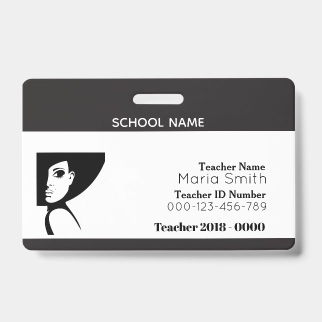Simple Teacher ID Badge (Front)