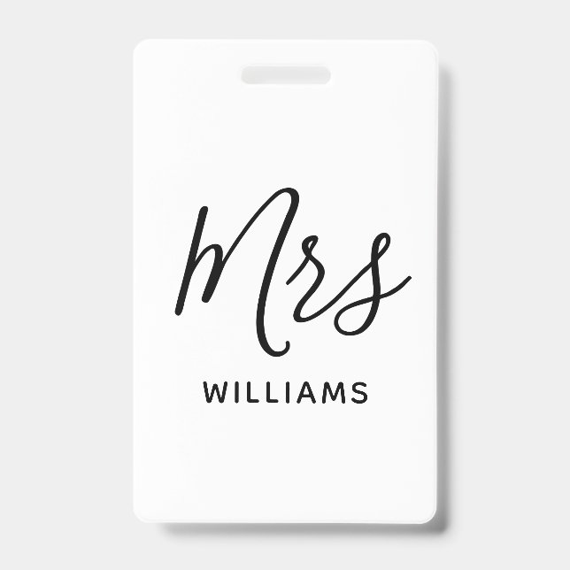 Simple Teacher Personalised Name Lanyard ID Badge (Front)