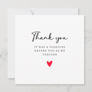 Simple Teacher Thank You Greetings Card. Card
