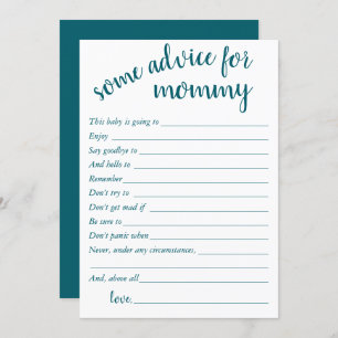 Simple Teal Advice   Midnight Green Keepsake Card