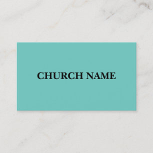 Simple Teal and Black Church Business Cards