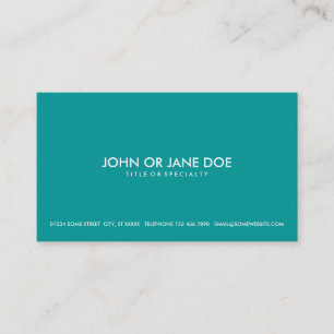 simple teal business card