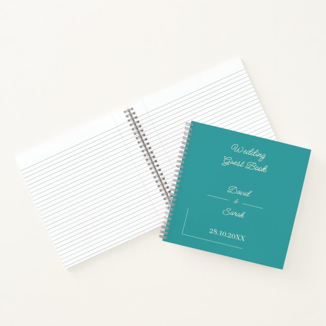Simple Teal Custom Wedding Guest Notebook (Inside)