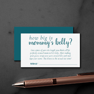 Simple Teal Game   Green How Big is Mommys Belly Enclosure Card