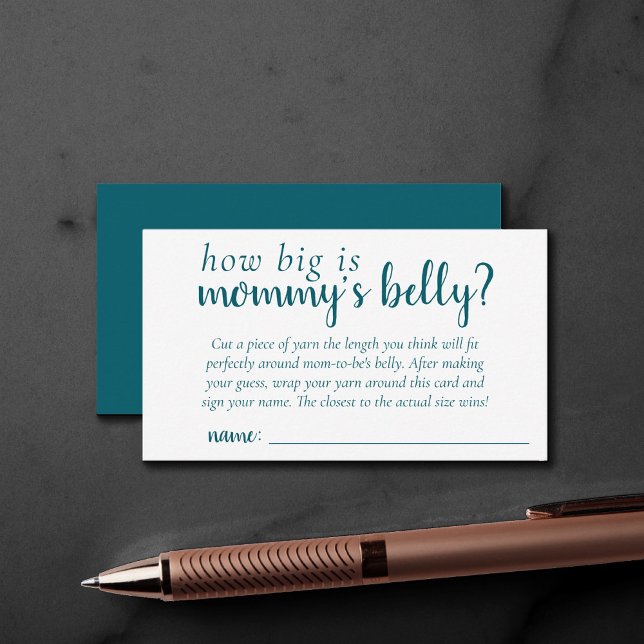 Simple Teal Game | Green How Big is Mommys Belly Enclosure Card (Creator Uploaded)