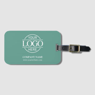 Simple Teal Green Corporate Company Business Logo Luggage Tag