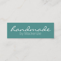 Simple Teal Handmade Mini Business Card