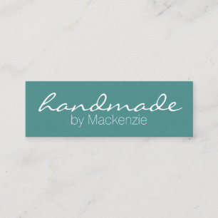 Simple Teal Handmade Mini Business Card