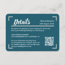 Simple Teal Handwritten Script Wedding QR Code