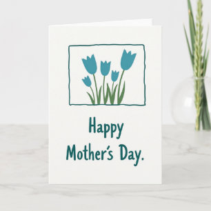 Simple Teal Mothers Day Card