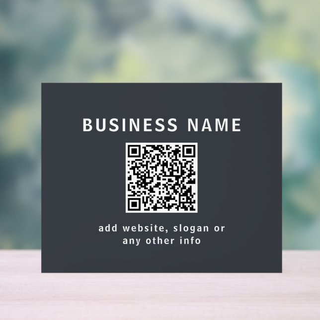 Simple Template for your QR code | Dark Grey Acrylic Sign (Neutral)