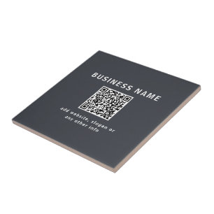 Simple Template for your QR code   Dark Grey Ceramic Tile