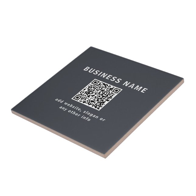 Simple Template for your QR code | Dark Grey Ceramic Tile (Side)