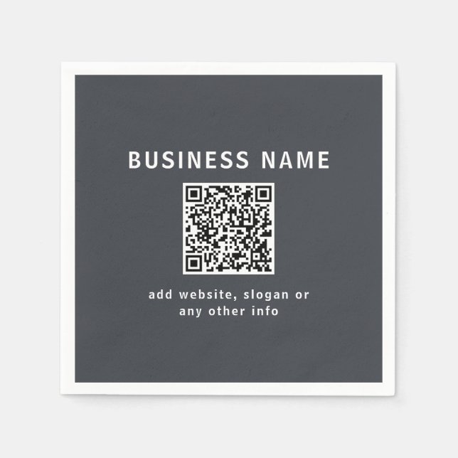Simple Template for your QR code | Dark Grey Napkin (Front)