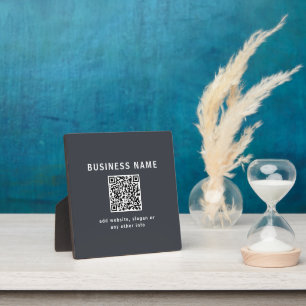 Simple Template for your QR code   Dark Grey Plaque