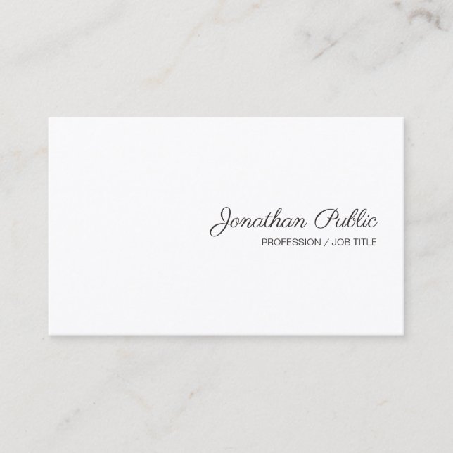 Simple Template Modern Handwritten Script Name Business Card (Front)