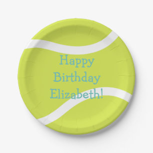 simple tennis ball birthday party paper plate