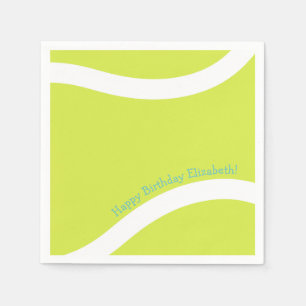 simple tennis ball sports birthday party napkin