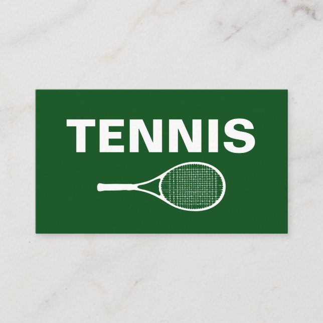 Simple Tennis Business Cards (Front)