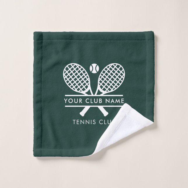 Simple Tennis Club Name Team Players Green Custom Wash Cloth (Wash Cloth)