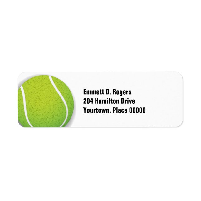 Simple Tennis Return Address Label (Front)